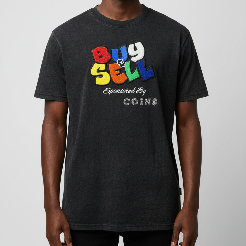 "Buy & Sell " Acid Washed Pima Cotton T-Shirt