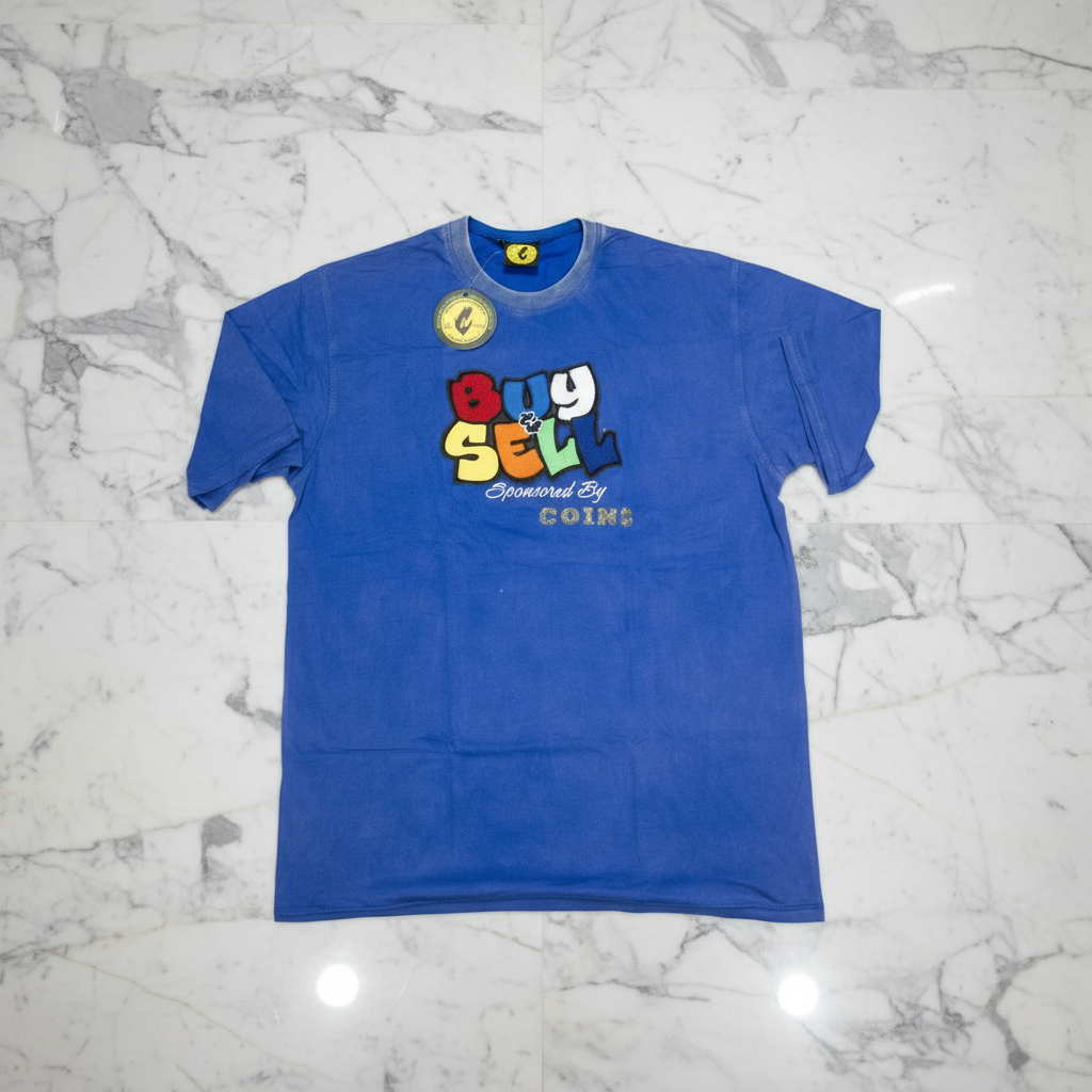 "BUY & SELL " ACID WASHED PIMA COTTON T-SHIRT