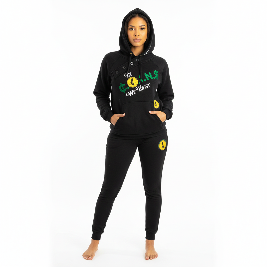 Woman’s Crop Top Cotton Hooded Sweatsuits