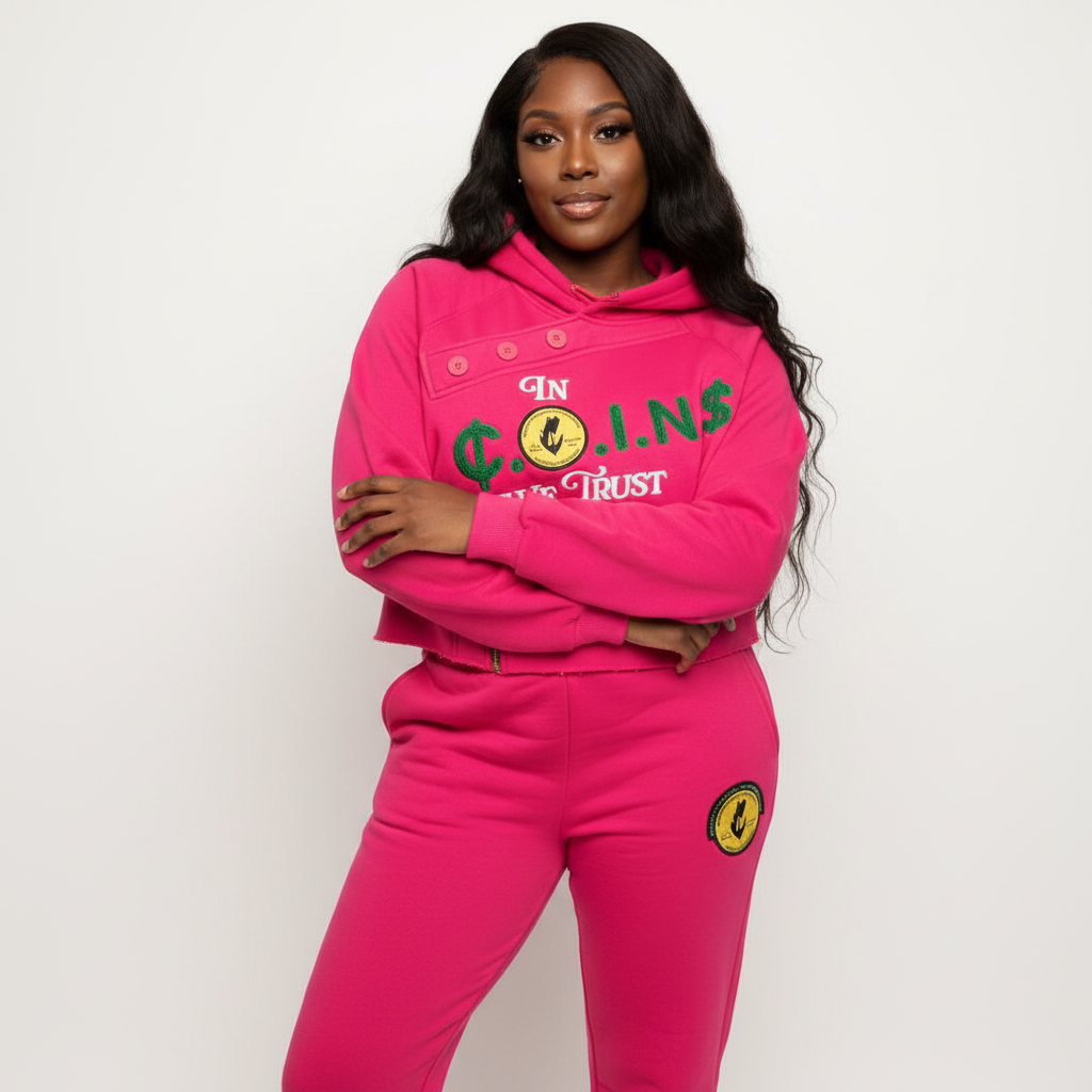 Woman’s Crop Top Cotton Hooded Sweatsuits