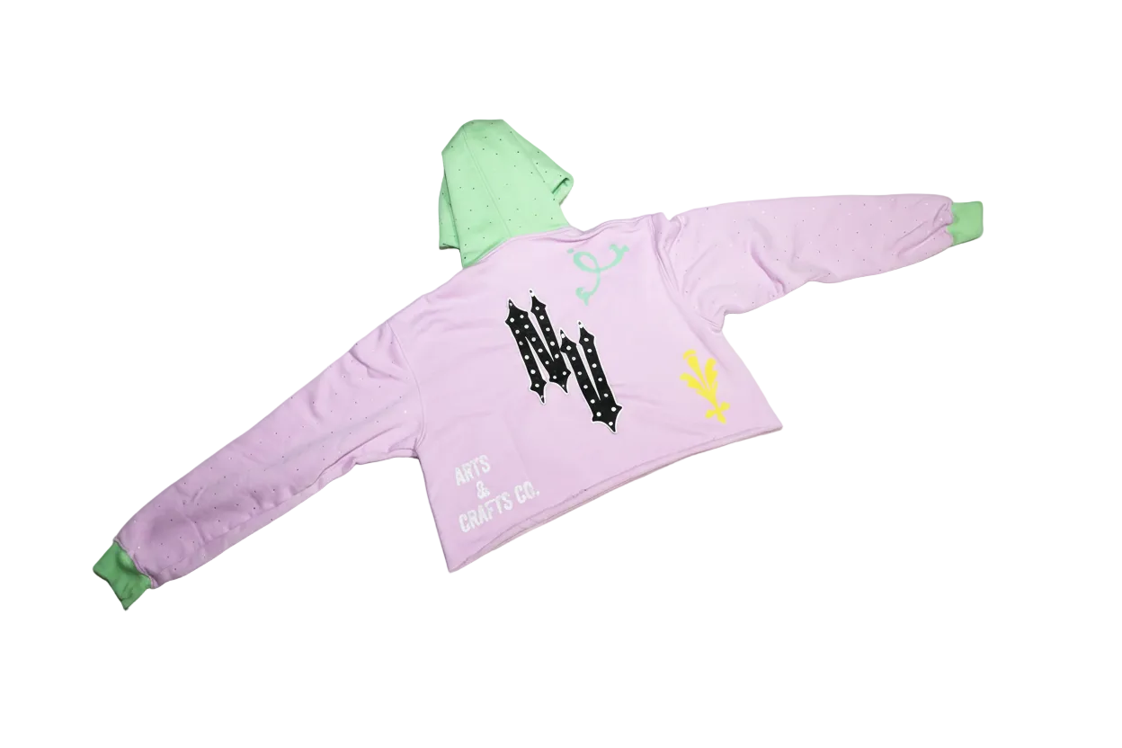 "Easter Fresh" Terry Cotton Pullover Crop Hoodie
