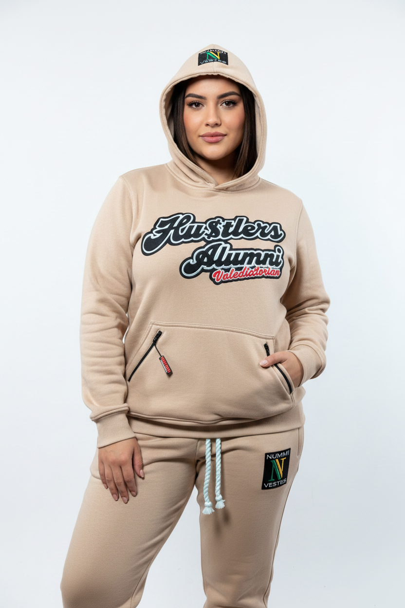 Premium Cotton "Hustlers alumni" Valedictorian Hooded Sweatsuits