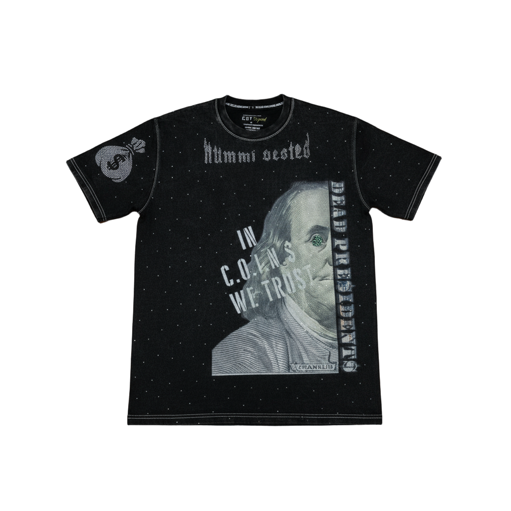 A.T.M "DEAD PRESIDENTS" BLACK ACID WASHED HEAVY GSM T-SHIRT