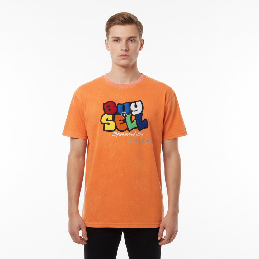"Buy & Sell " Acid Washed Pima Cotton T-Shirt