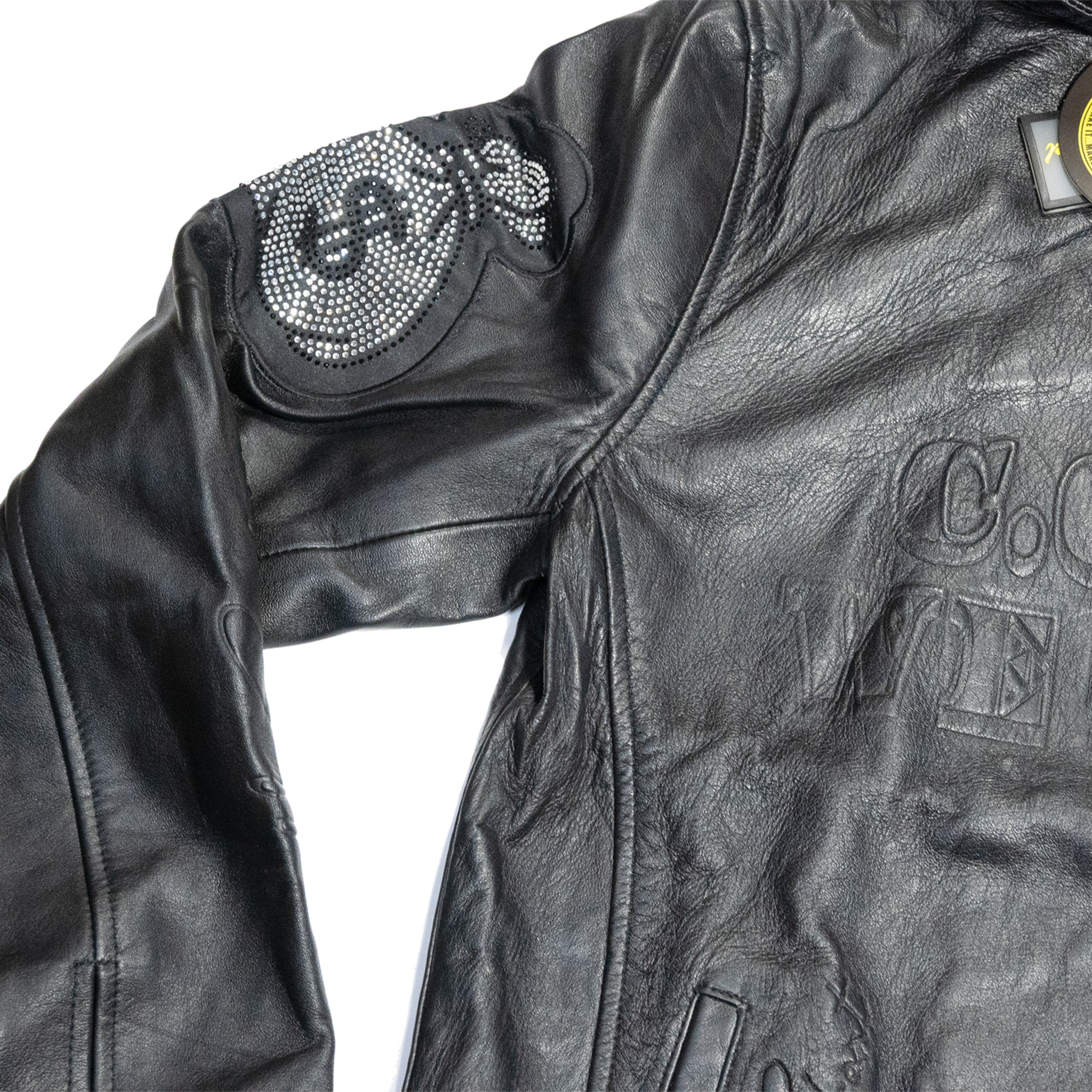 NUMMI VESTES "ALWAYS TOUCH MONEY(A.T.M)" ALL BLACK LEATHER HOODIE