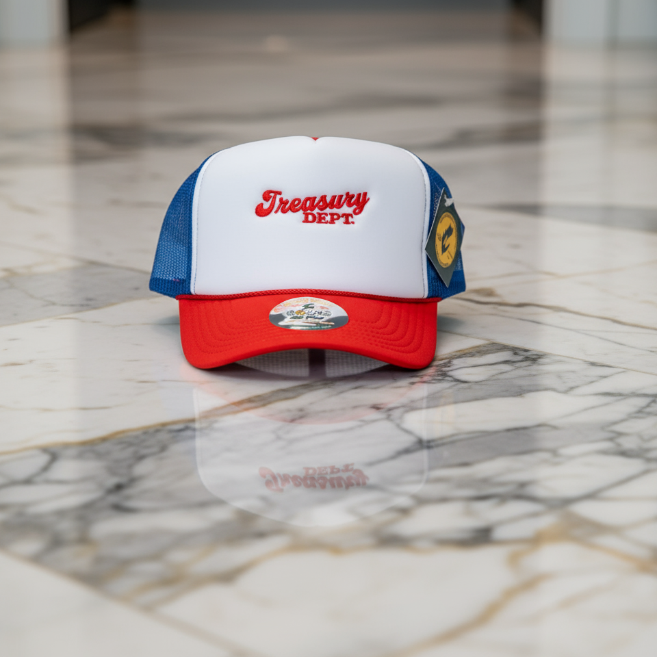 Treasury Dept. 5 Panel High Profile Foam Snapback Trucker Hats