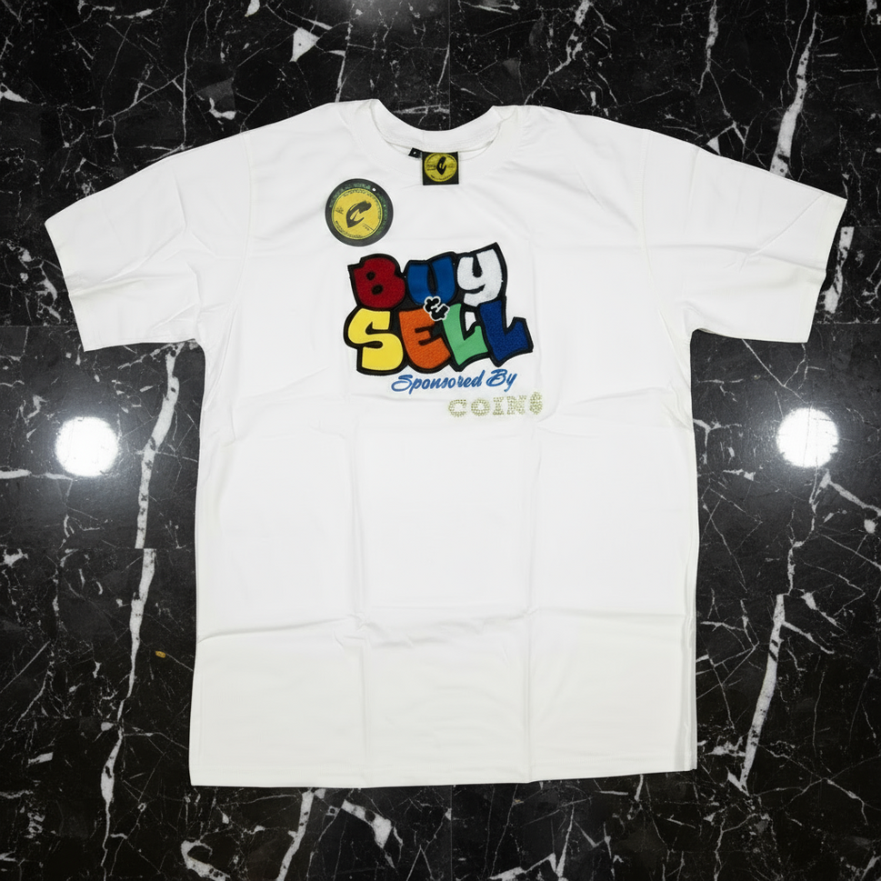 "BUY & SELL " ACID WASHED PIMA COTTON T-SHIRT