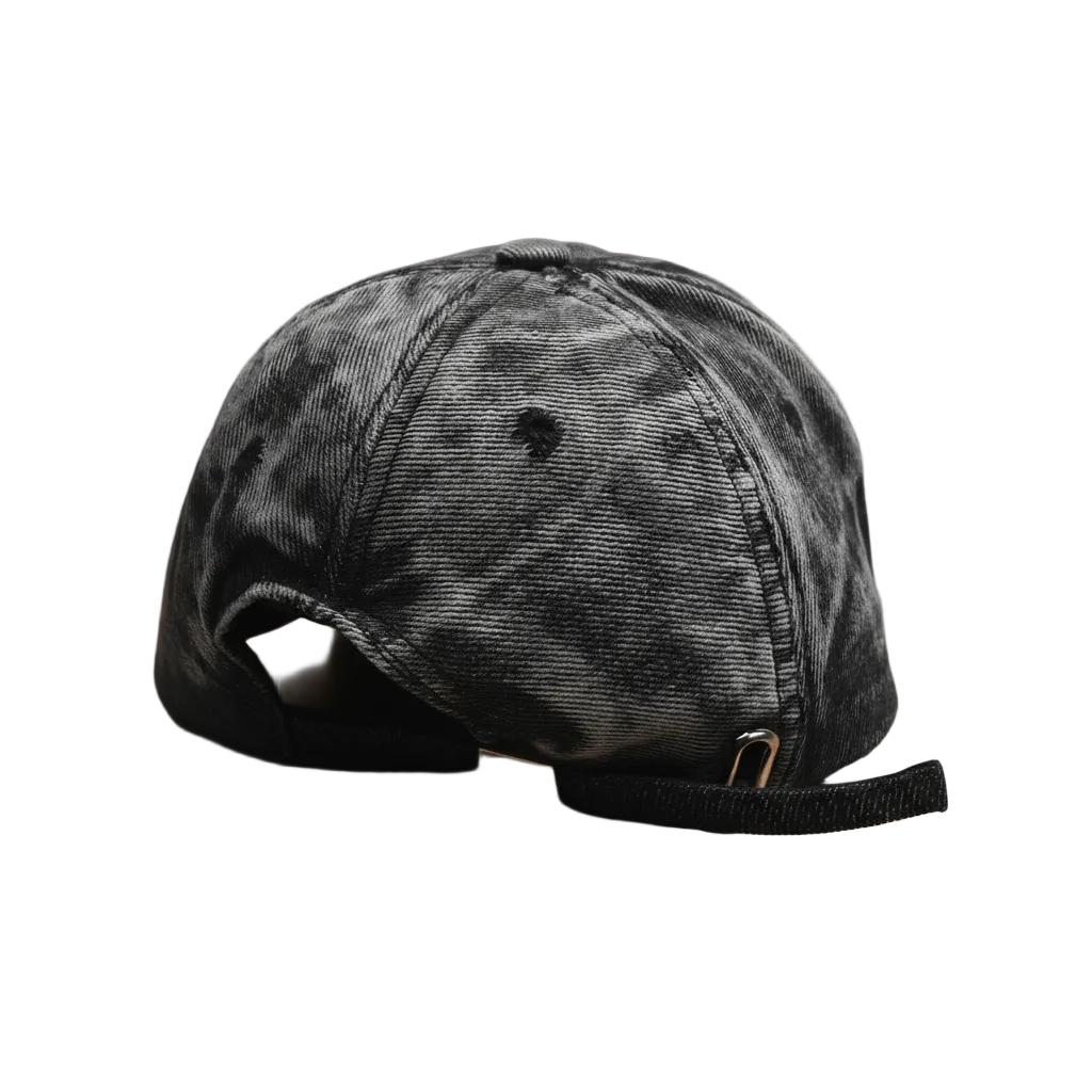 "A.T.M" Black Acid Washed Denim Adjustable Dad Hat