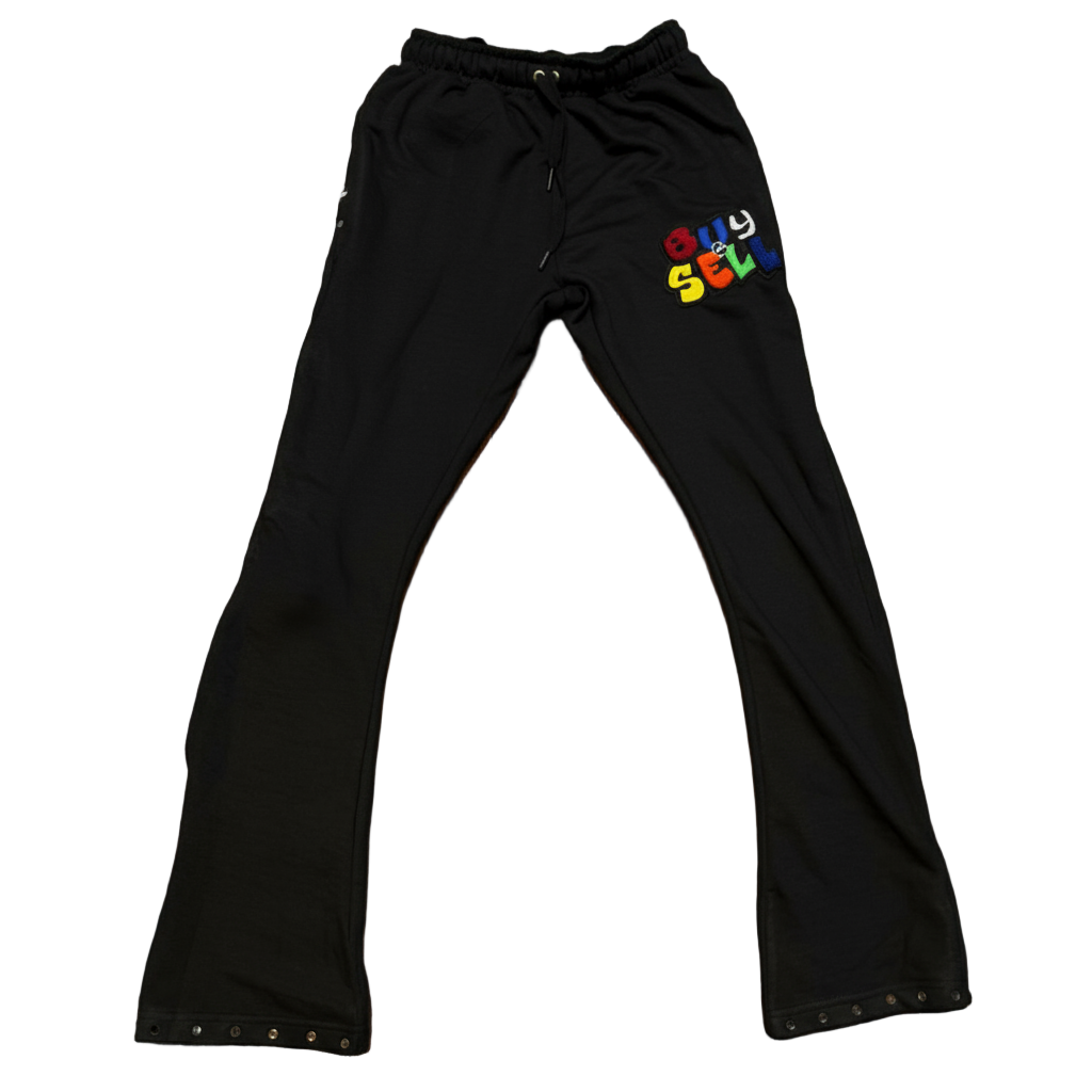 "BUY & SELL" TERRY FLARE BOTTOM SWEATPANTS