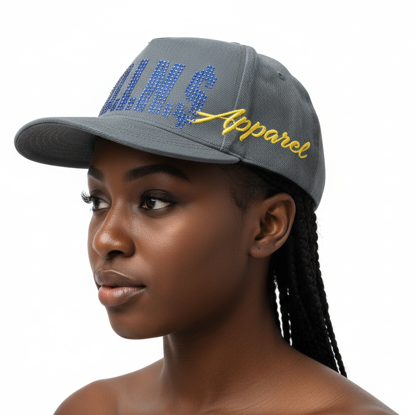 Rhinestone Studded Curved Bill Trucker Hat