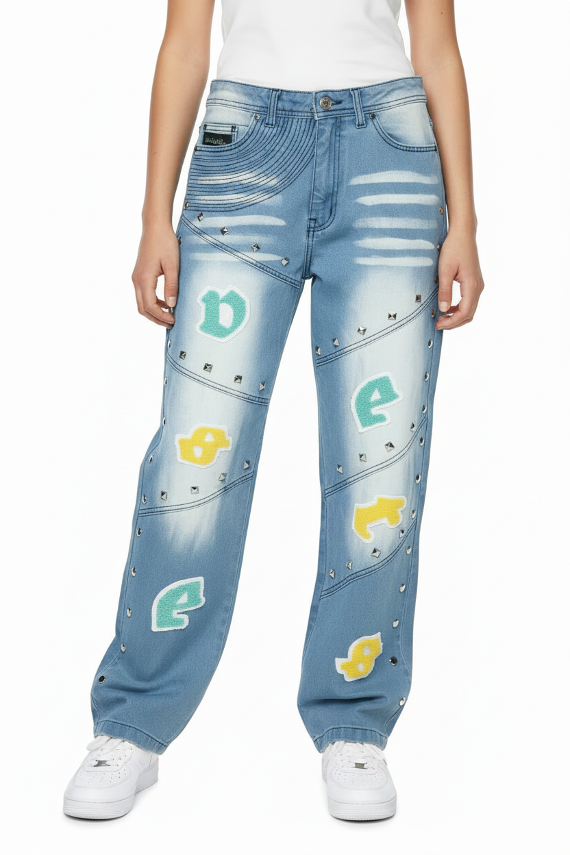 Easter Fresh Blue Denim Boyfriend Style jeans