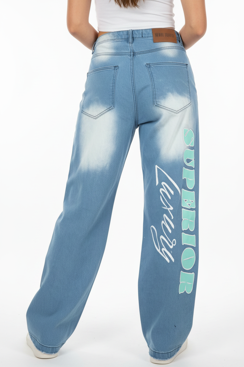 Easter Fresh Blue Denim Boyfriend Style jeans