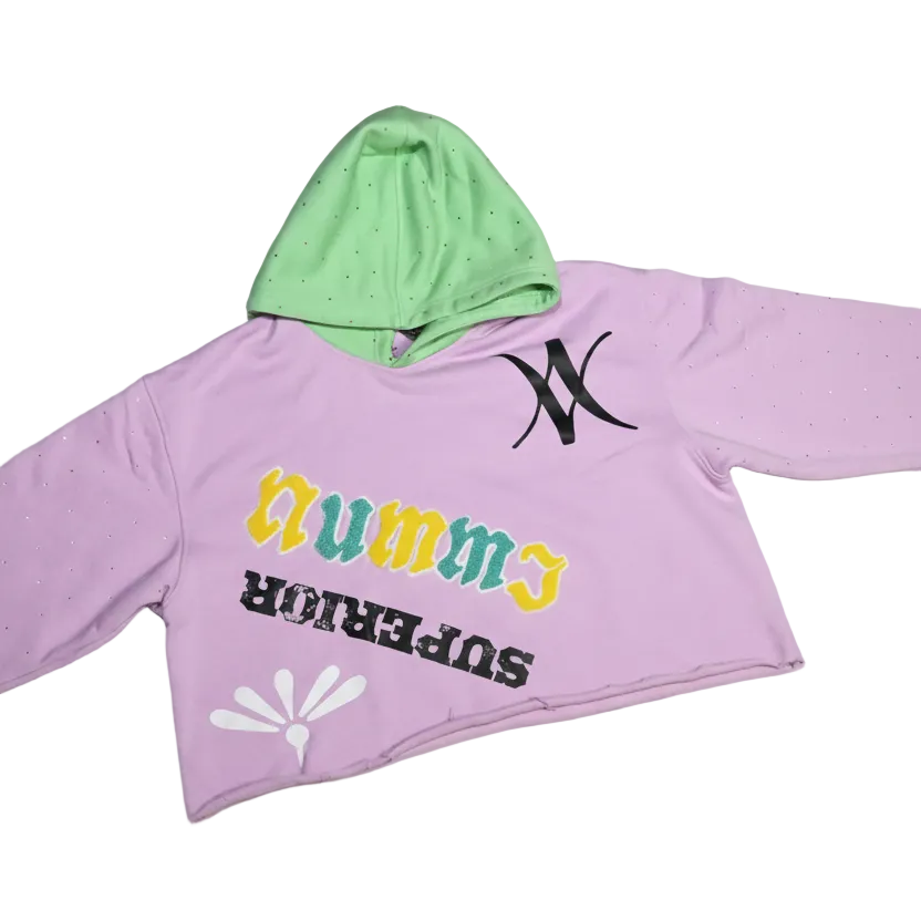 "Easter Fresh" Terry Cotton Pullover Crop Hoodie