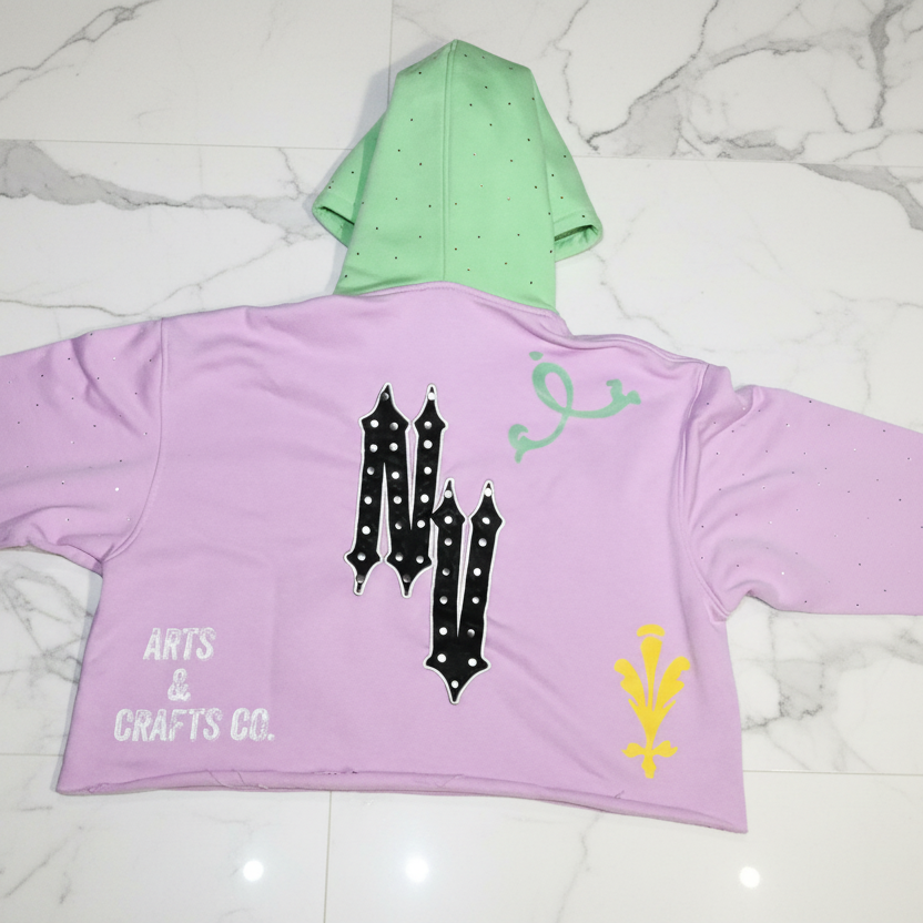 "Easter Fresh" Terry Cotton Pullover Crop Hoodie
