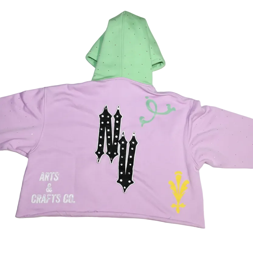 "Easter Fresh" Terry Cotton Pullover Crop Hoodie