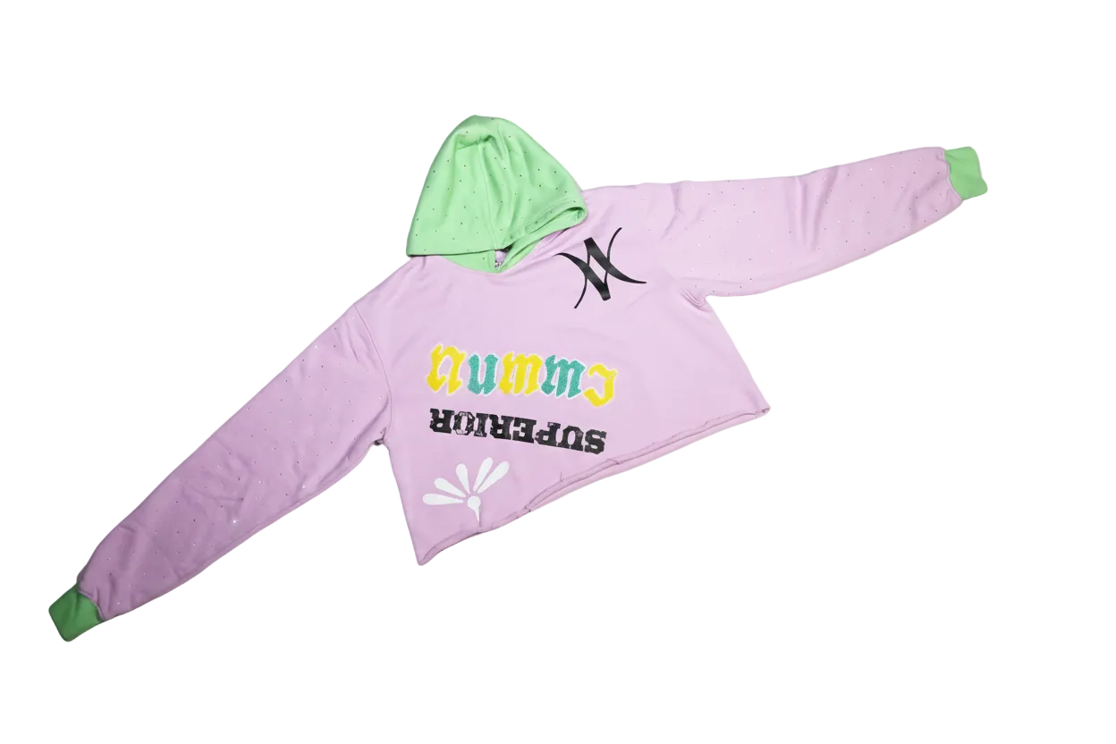 "Easter Fresh" Terry Cotton Pullover Crop Hoodie