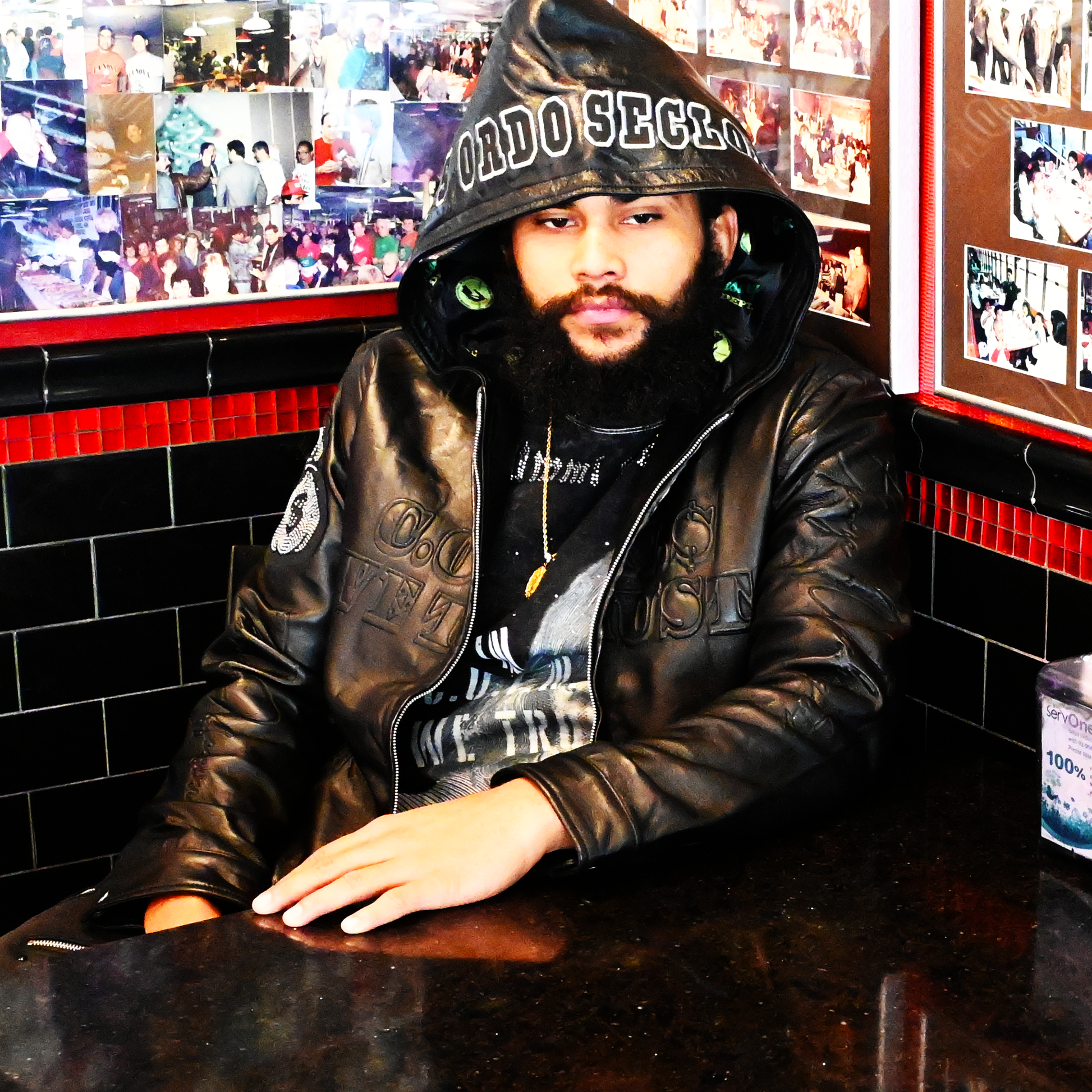 Genuine Leather "A.T.M" Zippered Hoodies