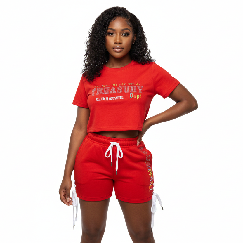 "Treasury Dept. " Woman's Terry Cotton Short Sets