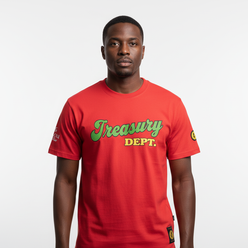 Treasury dept. Crew Neck Short sleeve Cotton Regular Fit T-Shirts