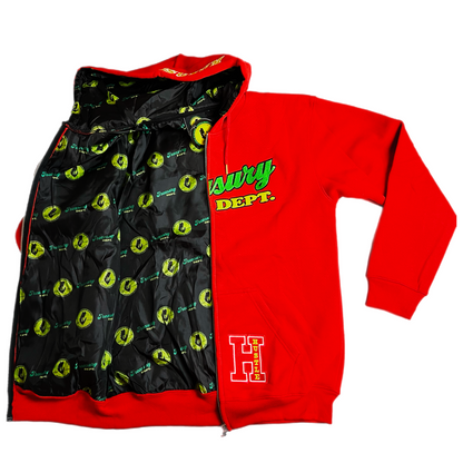 Treasury Dept. Cotton Relaxed Fit All Over Print Inner Lining Zip Up Hoodies