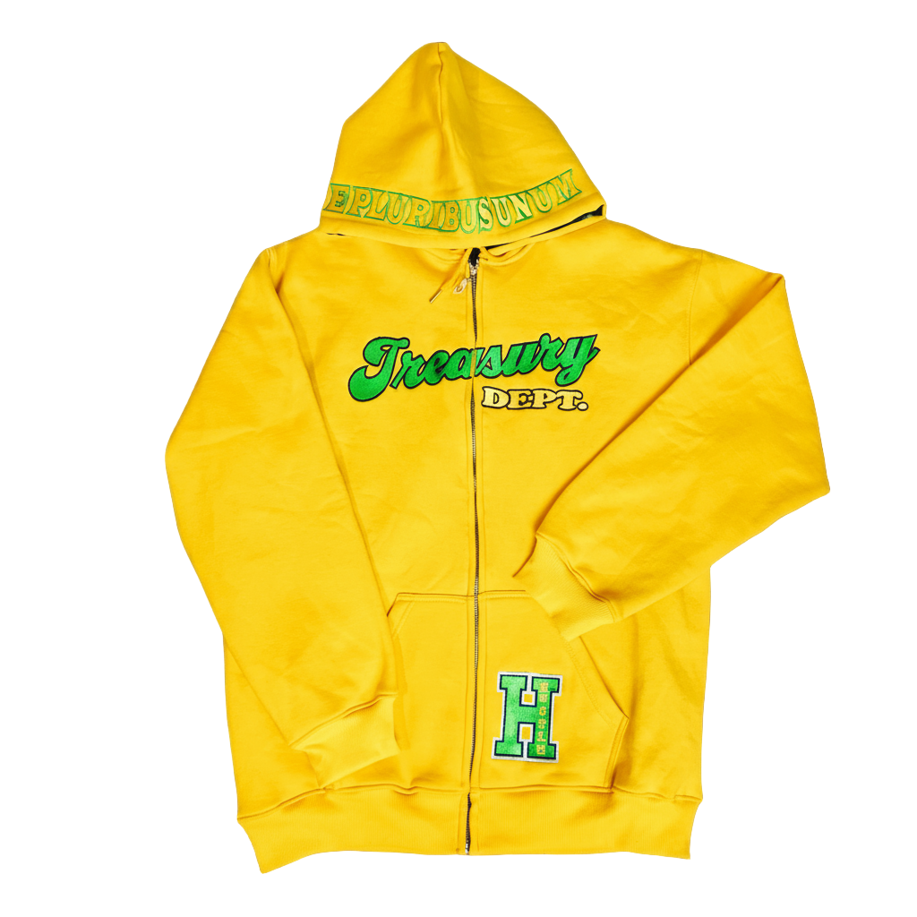 Treasury Dept. Cotton Relaxed Fit All Over Print Inner Lining Zip Up Hoodies