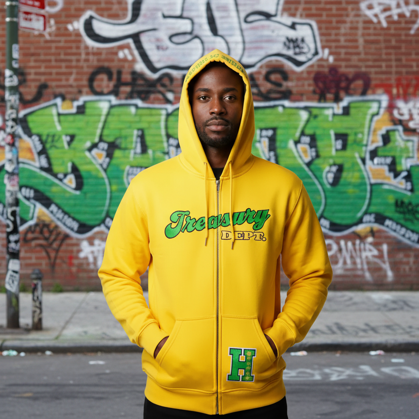Treasury Dept. Cotton  Zip-Up Hoodie