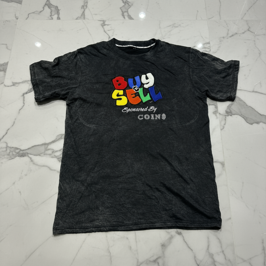 "BUY & SELL " ACID WASHED PIMA COTTON T-SHIRT