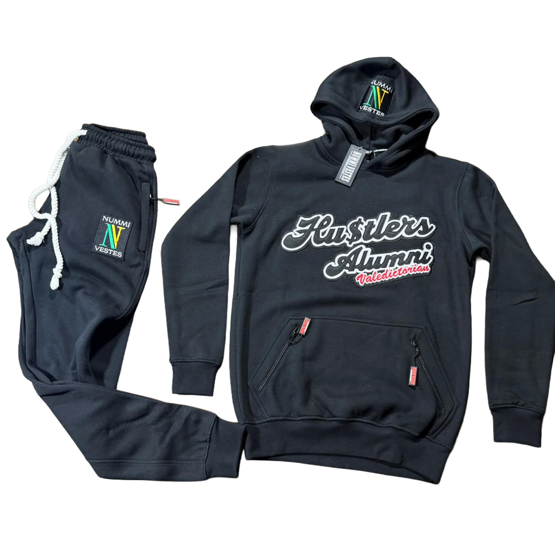 Premium Cotton "Hustlers alumni" Valedictorian Hooded Sweatsuits