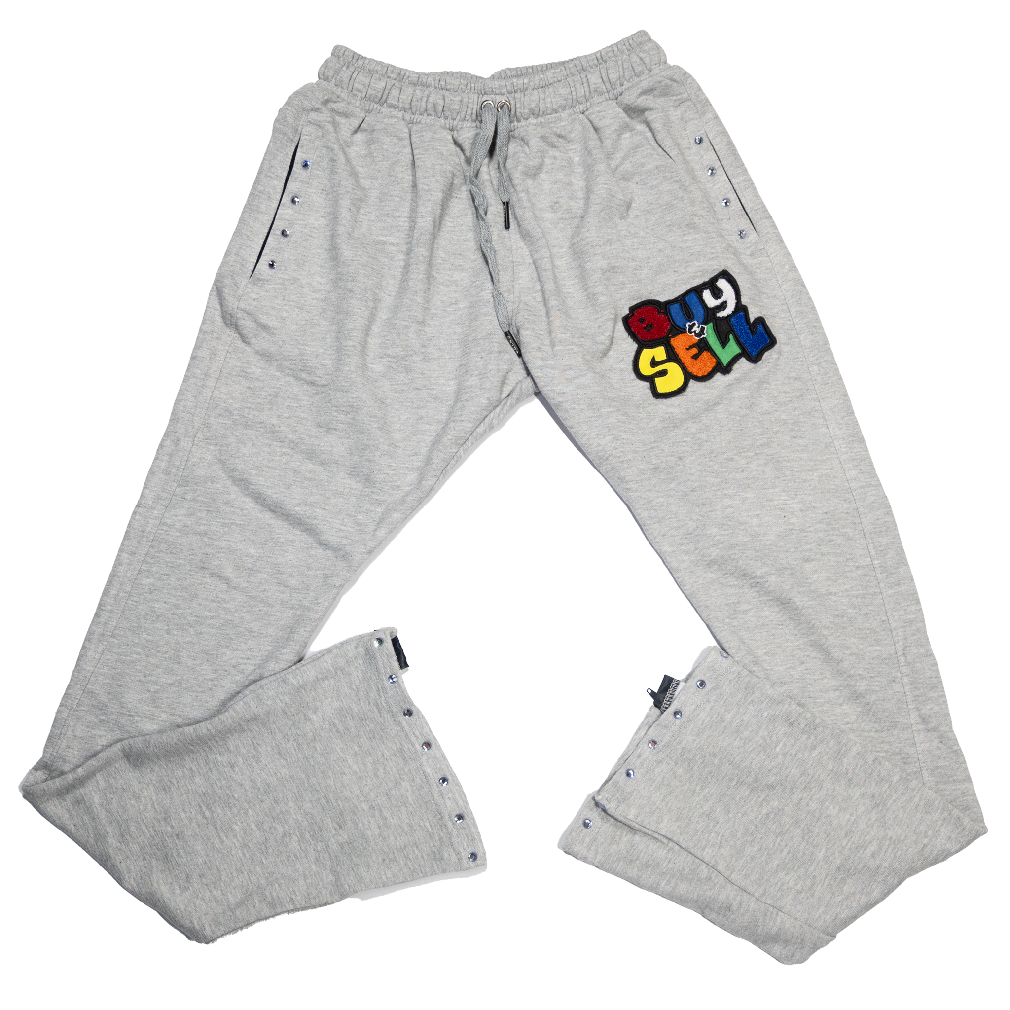 "BUY & SELL" TERRY STACKED BOTTOM SWEATPANTS