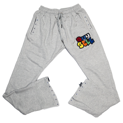 "BUY & SELL" TERRY STACKED BOTTOM SWEATPANTS