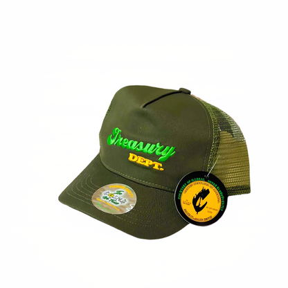 Treasury Dept. 5 Panel Low Crown Cotton Mesh Adjustable Trucker SnapBack Hats