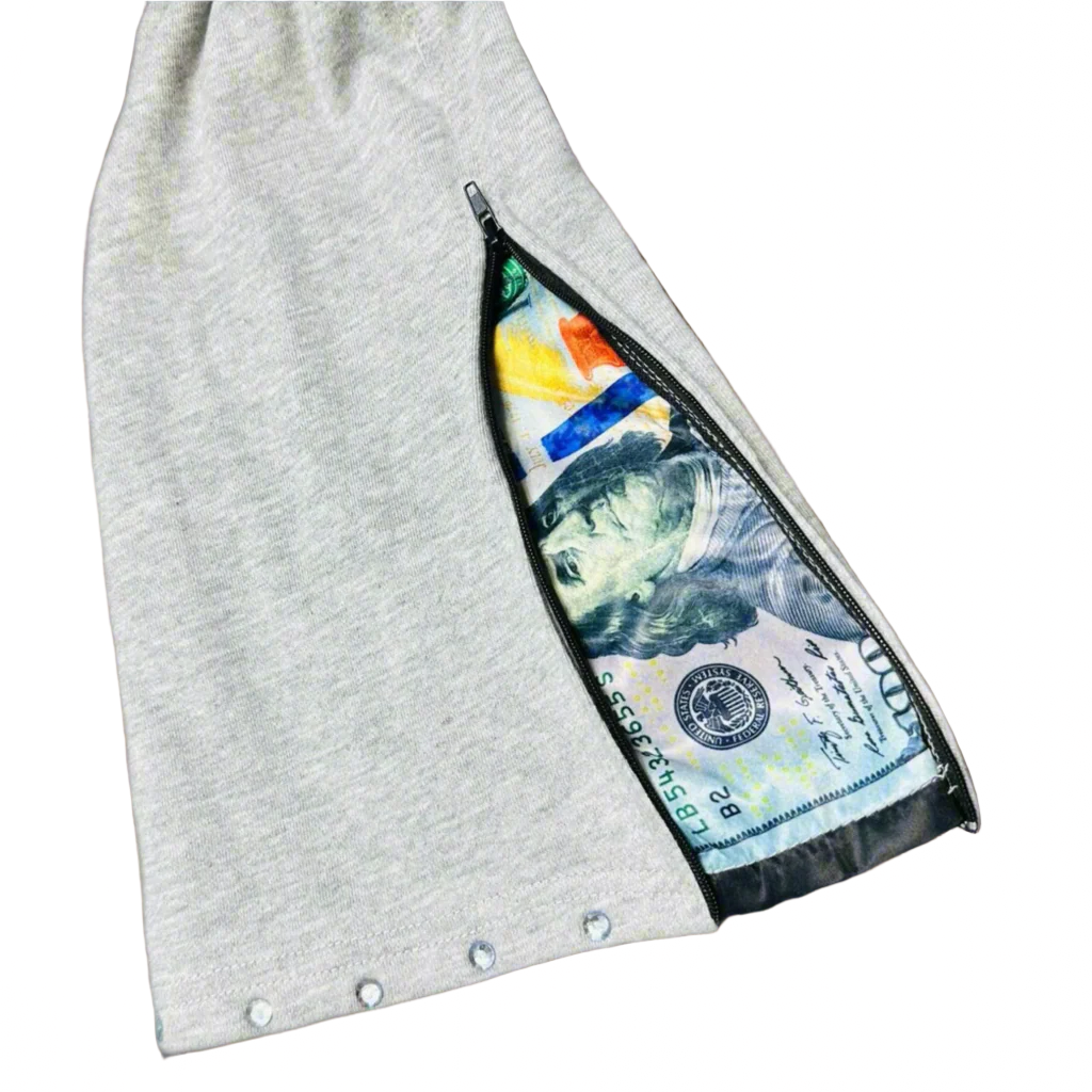 "BUY & SELL" TERRY STACKED BOTTOM SWEATPANTS