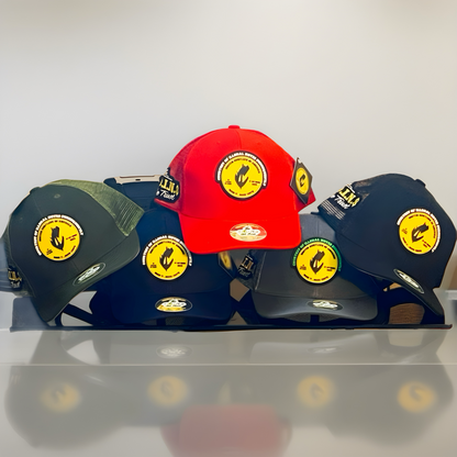 PVC RUBBER LOGO SNAPBACK CURVED BILL TRUCKER HATS