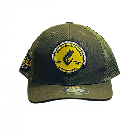 PVC RUBBER LOGO SNAPBACK CURVED BILL TRUCKER HATS