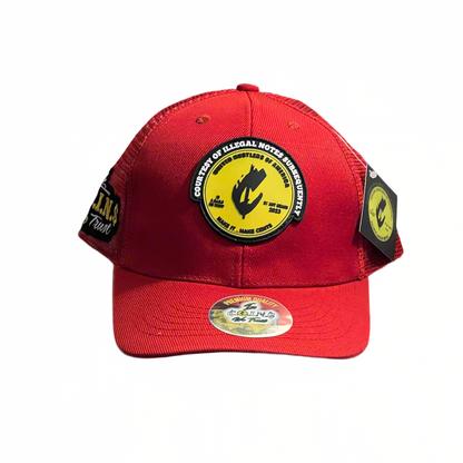 PVC RUBBER LOGO SNAPBACK CURVED BILL TRUCKER HATS