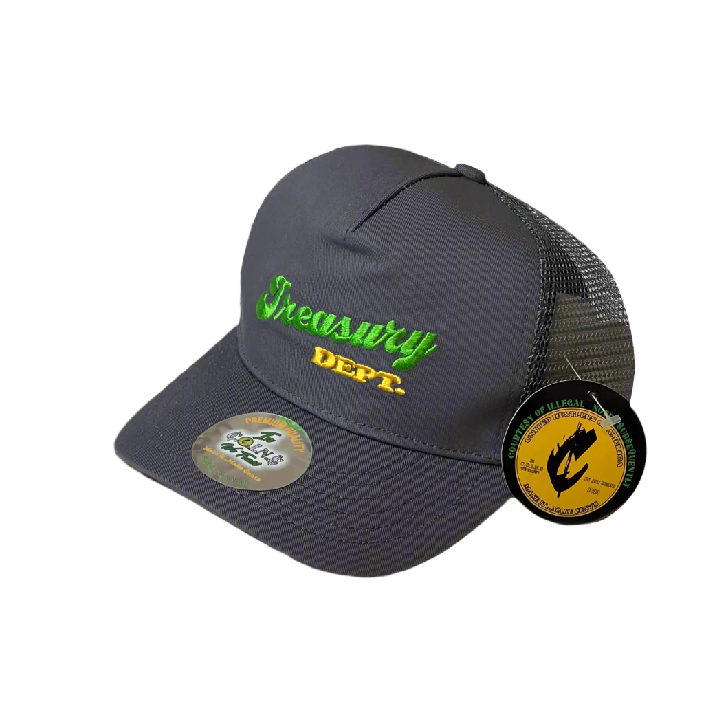 Treasury Dept. 5 Panel Low Crown Cotton Mesh Adjustable Trucker SnapBack Hats