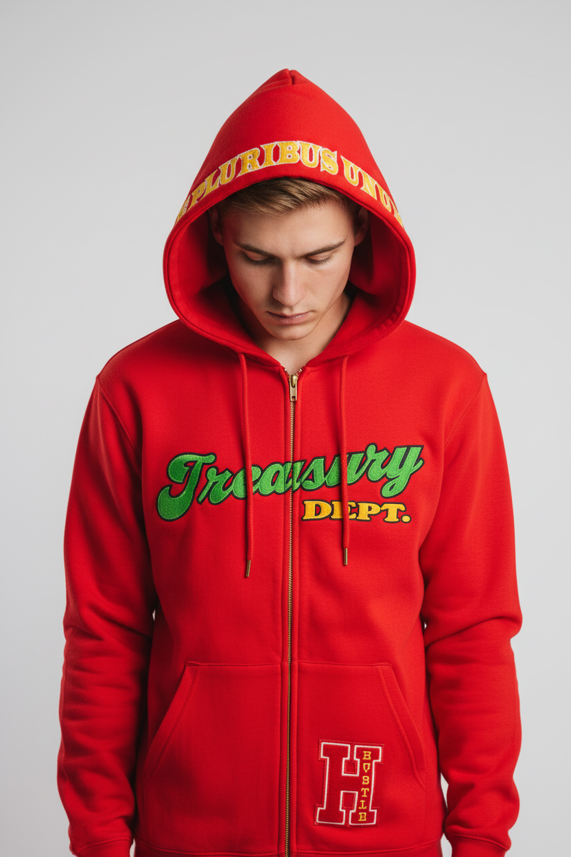 Treasury Dept. Cotton  Zip-Up Hoodie