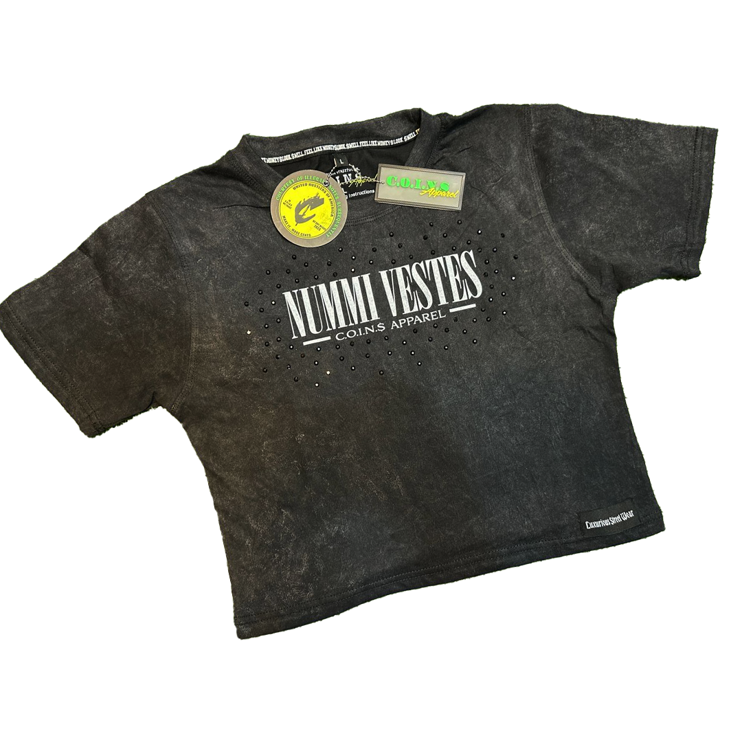 Premium Cotton Womans Acid washed crop T-shirt