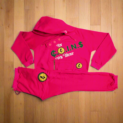 Woman’s Crop Top Cotton  Hooded Sweatsuits