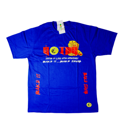 C.O.I.N.$ CREW NECK SHORT SLEEVE T-SHIRT/ royal blue