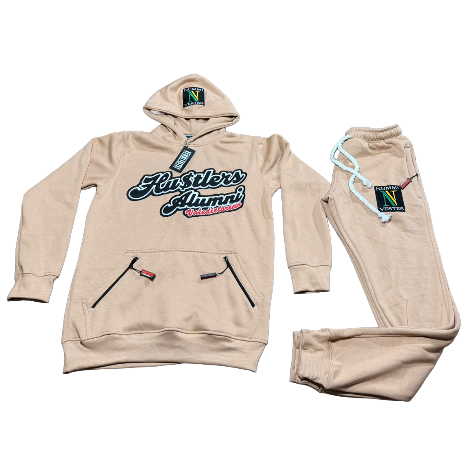 Premium Cotton "Hustlers alumni" Valedictorian Hooded Sweatsuits