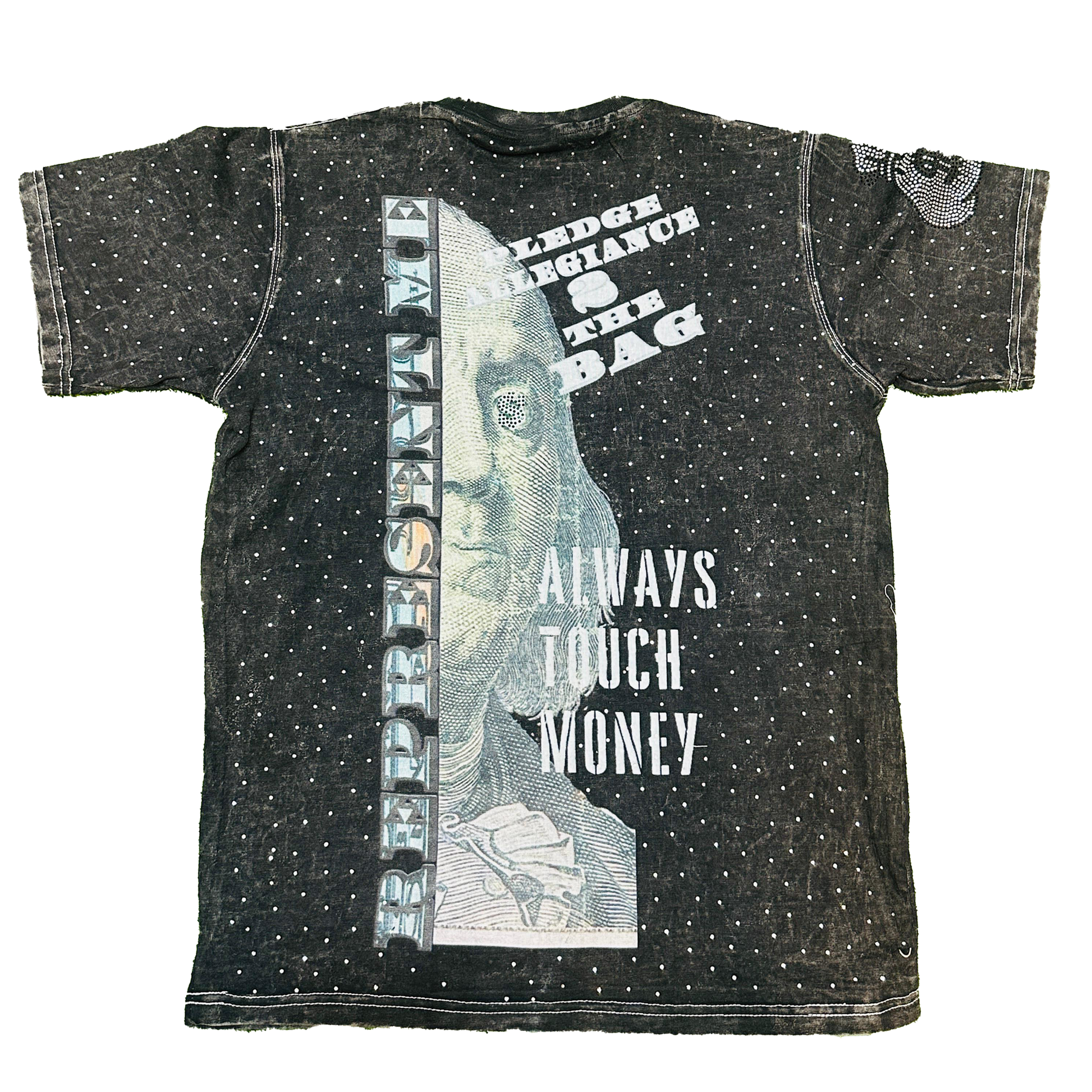 "A.T.M" Black Acid Washed Heavy Gsm T-Shirt