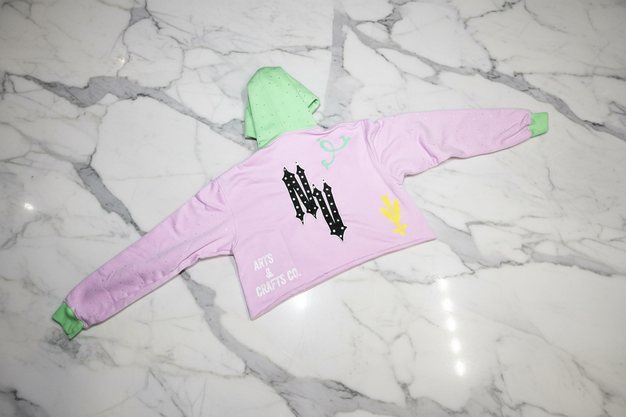 "Easter Fresh" Terry Cotton Pullover Crop  Hoodie