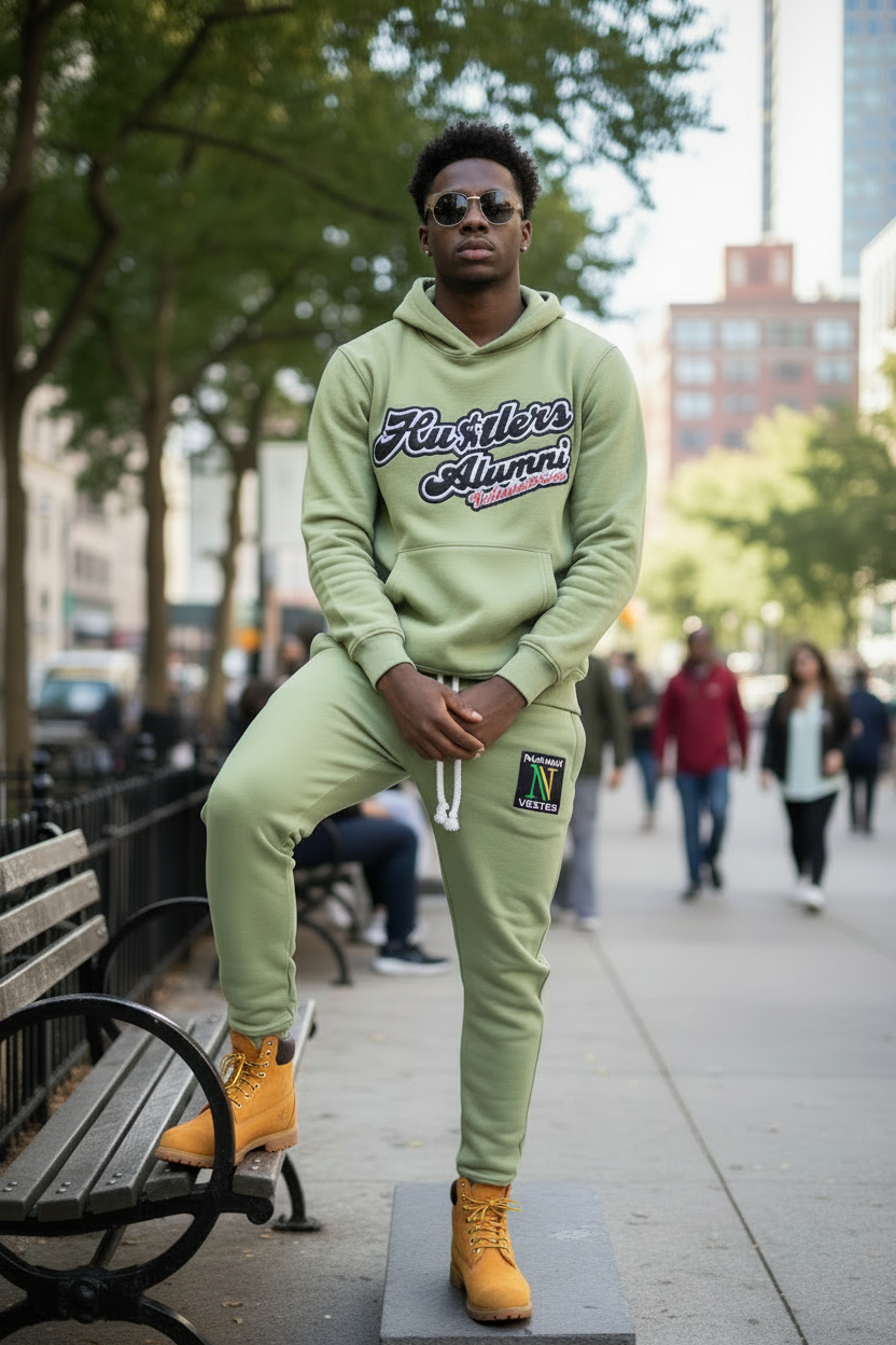 Premium Cotton "Hustlers alumni" Valedictorian Hooded Sweatsuits