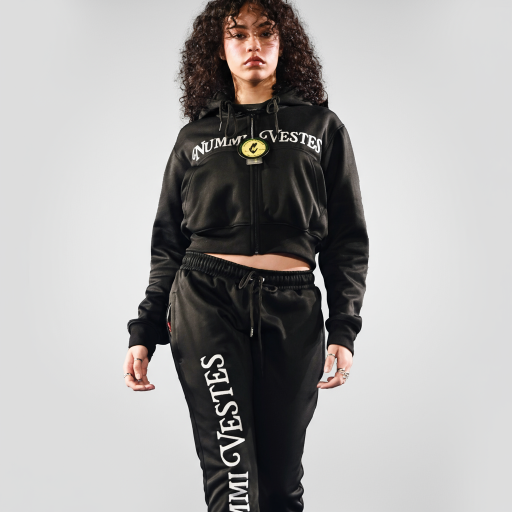 Nummi Vestes Woman's Zippered Crop Tracksuit