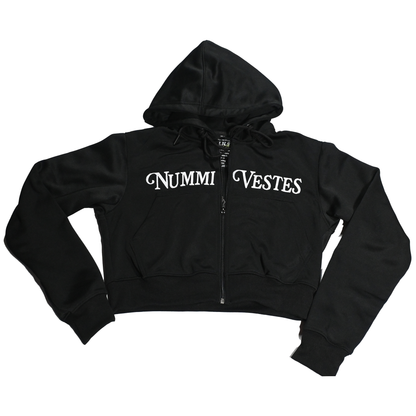 WOMANS PREMIUM COTTON ZIPPERED CROP TOP TRACKSUIT