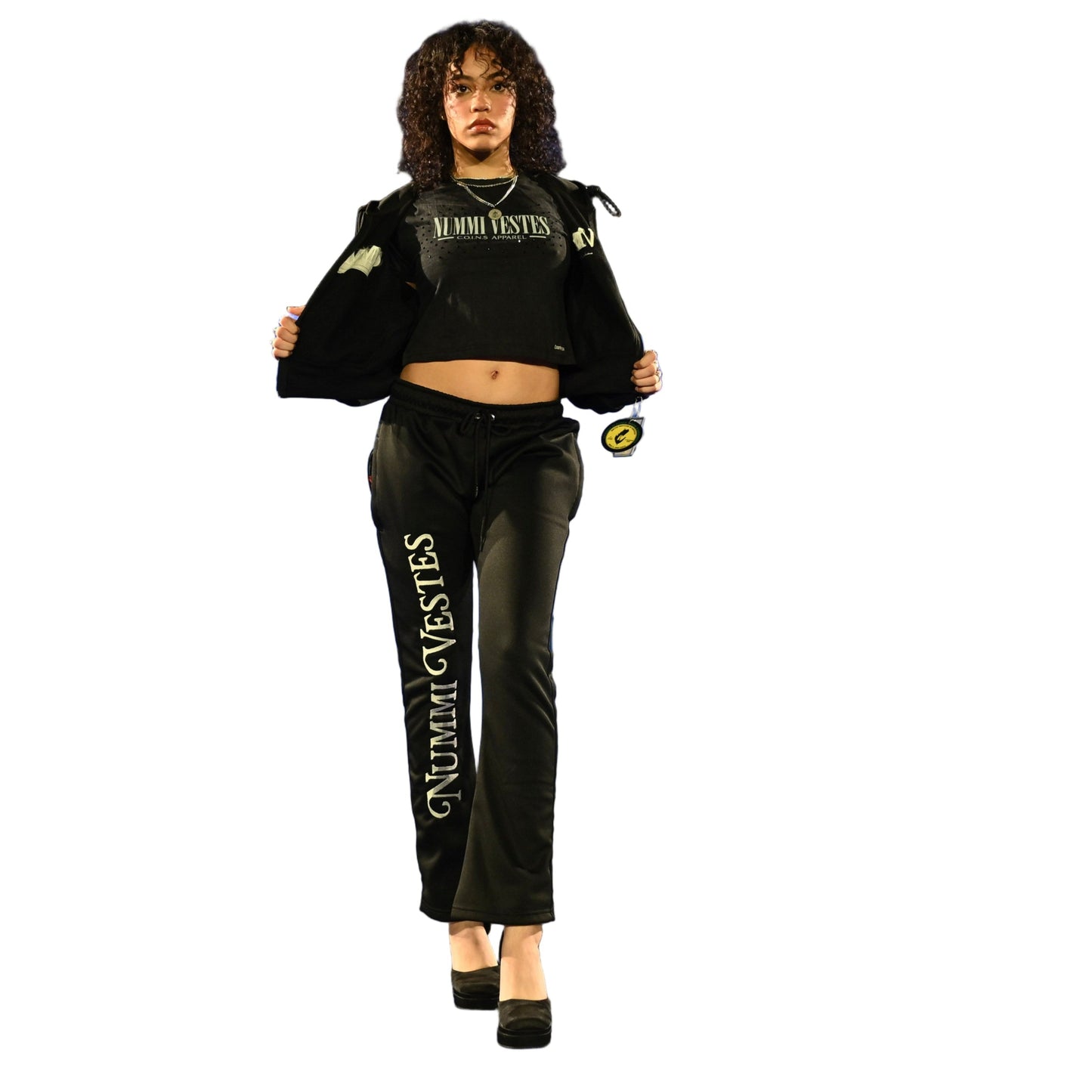 Nummi Vestes Woman's Zippered Crop Tracksuit