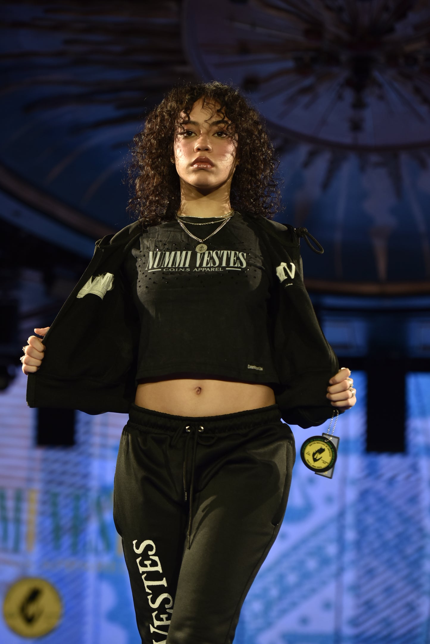 WOMANS PREMIUM COTTON ZIPPERED CROP TOP TRACKSUIT