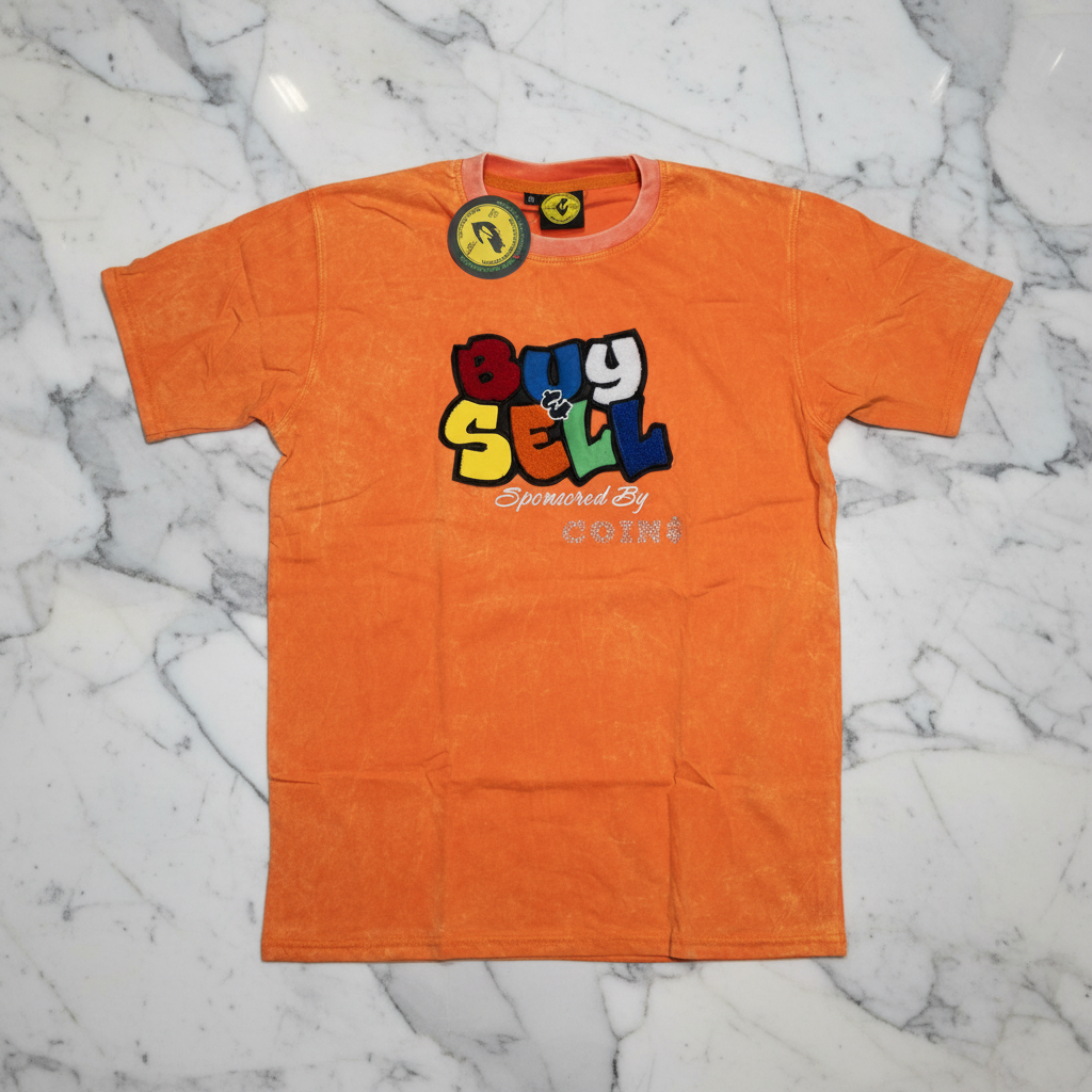 "BUY & SELL " ACID WASHED PIMA COTTON T-SHIRT