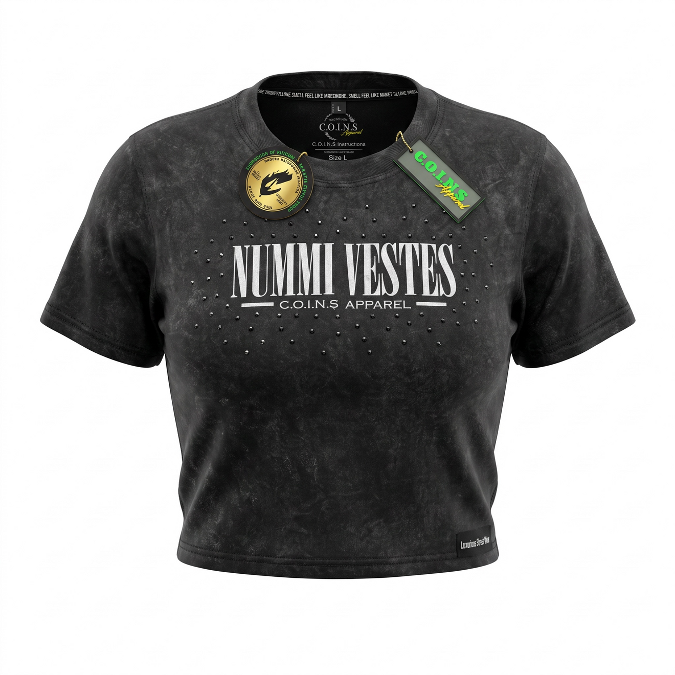 Premium Cotton Womans Acid washed crop T-shirt